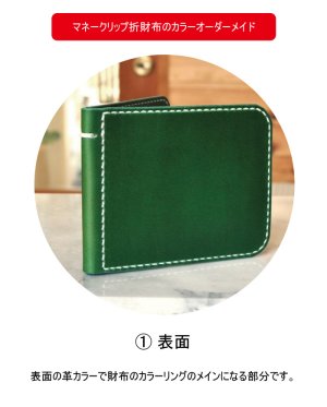 画像4: マネークリップ 札ばさみ カードポケット付 イタリアンレザー カラーオーダーメイド